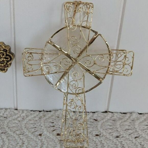 Lot of 2 Celtic Cross Tree Ornaments - 6" - Picture 4 of 4